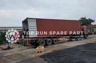 Loading one 40feet container spare parts of wheel loader and crane