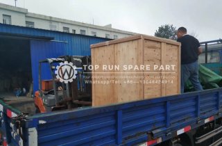 We shipped two wooden cases XCMG spare parts to customer by sea
